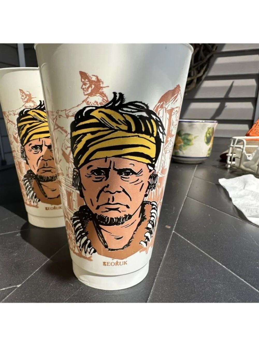 VINTAGE 1970S SLURPEE CUPS WILD WEST CHIEFS CALAMITY JANE LOT OF 6